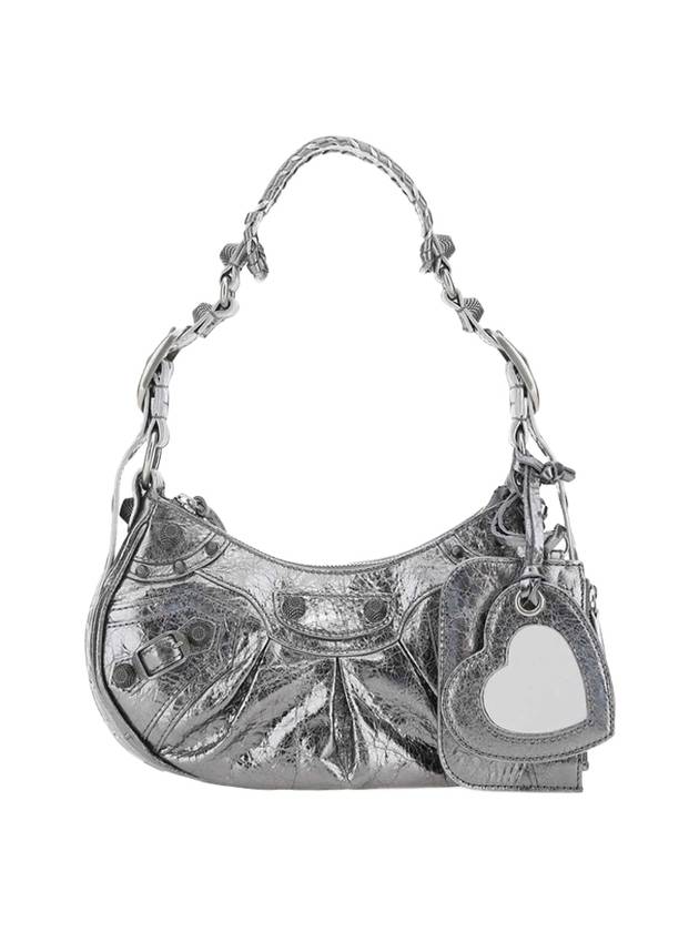 Metallic Le Cagol XS Lambskin Shoulder Bag Dark Silver - BALENCIAGA - BALAAN 1