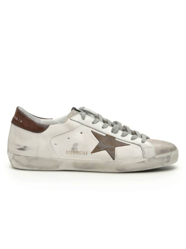 Superstar Brown Tab Low Top Sneakers White - GOLDEN GOOSE - BALAAN 1