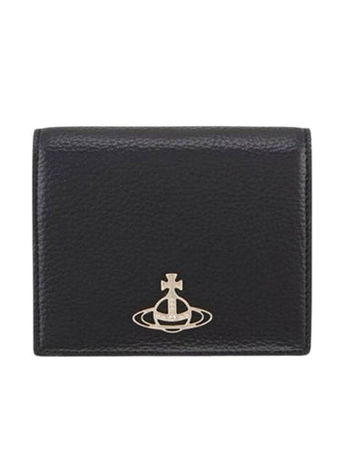 ORB Logo Plaque Half Wallet Black - VIVIENNE WESTWOOD - BALAAN 1