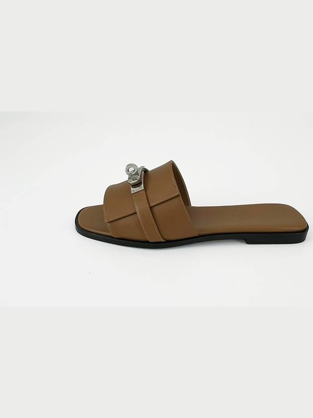 Women's Julia Calfskin Slippers Natural - HERMES - BALAAN 6