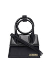 Le Chiquito Noeud Coiled Leather Tote Bag Black - JACQUEMUS - BALAAN.