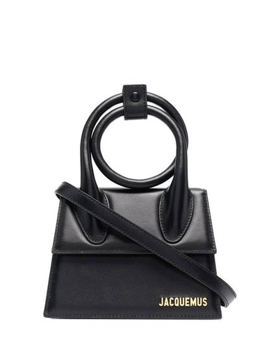 Le Chiquito Noeud Coiled Leather Tote Bag Black - JACQUEMUS - BALAAN 1