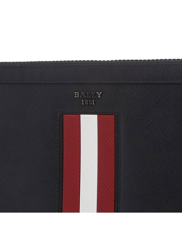 Bollis Large Recycled Leather Clutch Bag Black - BALLY - BALAAN 8