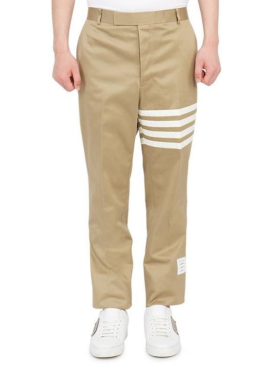 Diagonal Unconstructed Chino Straight Pants Beige - THOM BROWNE - BALAAN 2