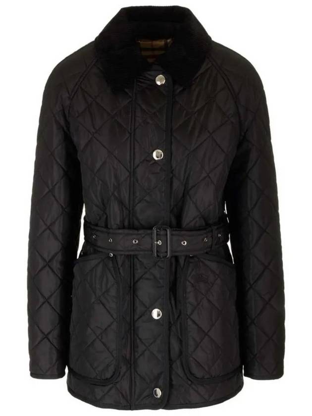 Diamond Quilted Nylon Jacket Black - BURBERRY - BALAAN 2