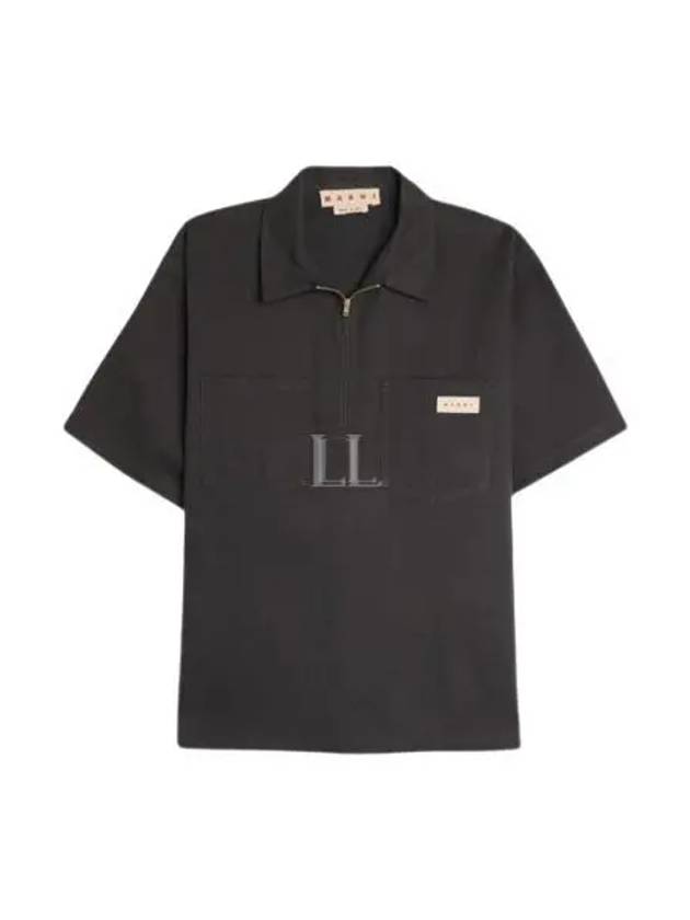 Workwear Gabardine Polo Shirt Granite - MARNI - BALAAN 2