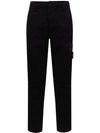 Cotton Canvas Straight Pants Black - STONE ISLAND - BALAAN 2