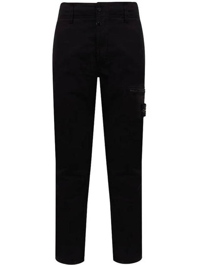 Cotton Canvas Straight Pants Black - STONE ISLAND - BALAAN 2