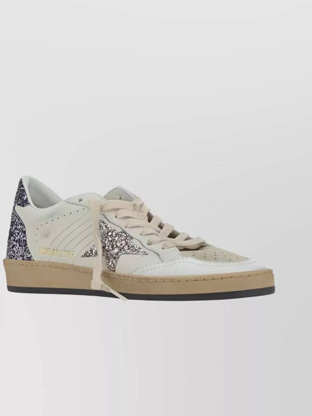 Ball Star Glitter Leather Low Top Sneakers White - GOLDEN GOOSE - BALAAN 3