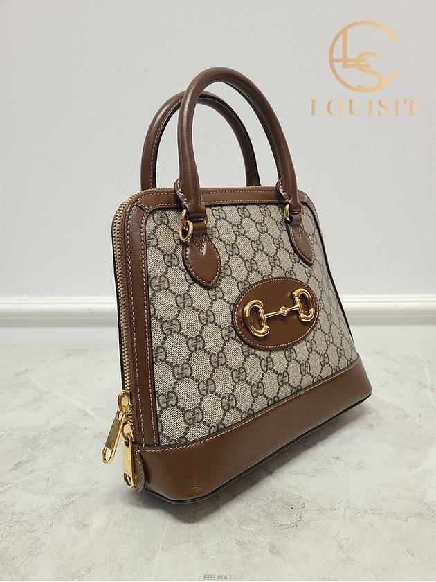 Used luxury goods Lewis It Brown Horsebit 1955 Top Handle Bag Small - GUCCI - BALAAN 3