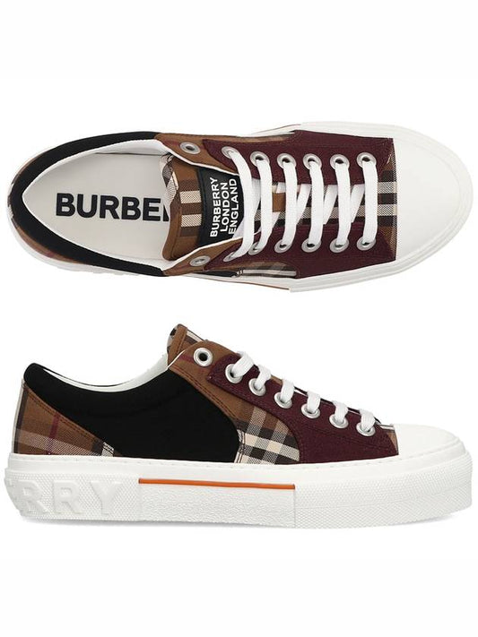 Vintage Check Cotton Neoprene Low Top Sneakers Dark Birch Brown - BURBERRY - BALAAN 2