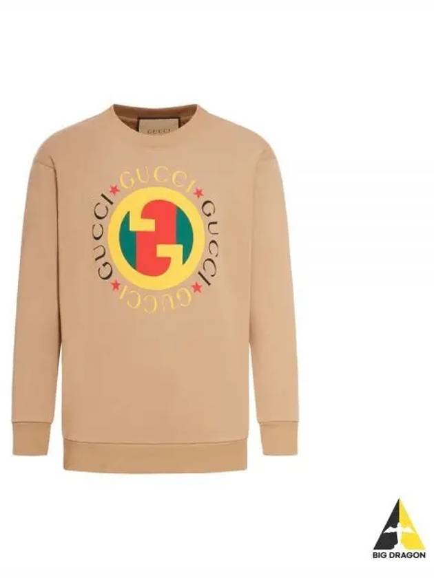 Logo Print Cotton Sweatshirt Brown - GUCCI - BALAAN 2