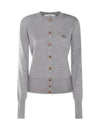 Bea Logo Wool Cardigan Grey - VIVIENNE WESTWOOD - BALAAN 2