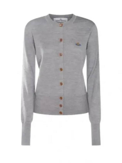 Bea Logo Wool Cardigan Grey - VIVIENNE WESTWOOD - BALAAN 2