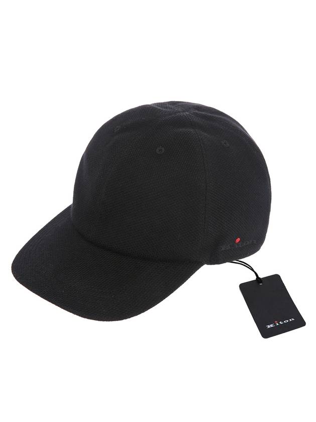 UCAPP25 BLACK side logo embroidered cotton black ball cap - KITON - BALAAN 1