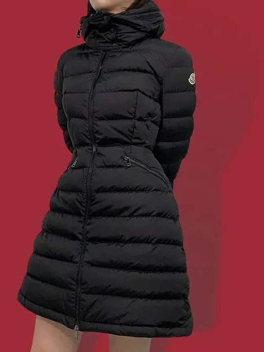 Flammette Long Down Jacket Black - MONCLER - BALAAN 2