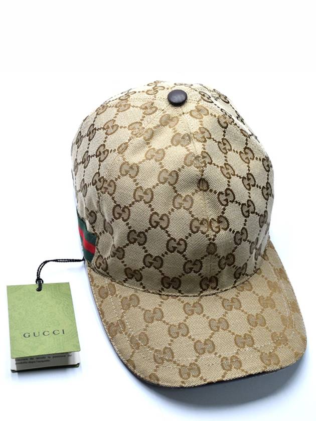 Original GG Web Supreme Canvas Baseball Ball Cap Beige Ebony - GUCCI - BALAAN 10