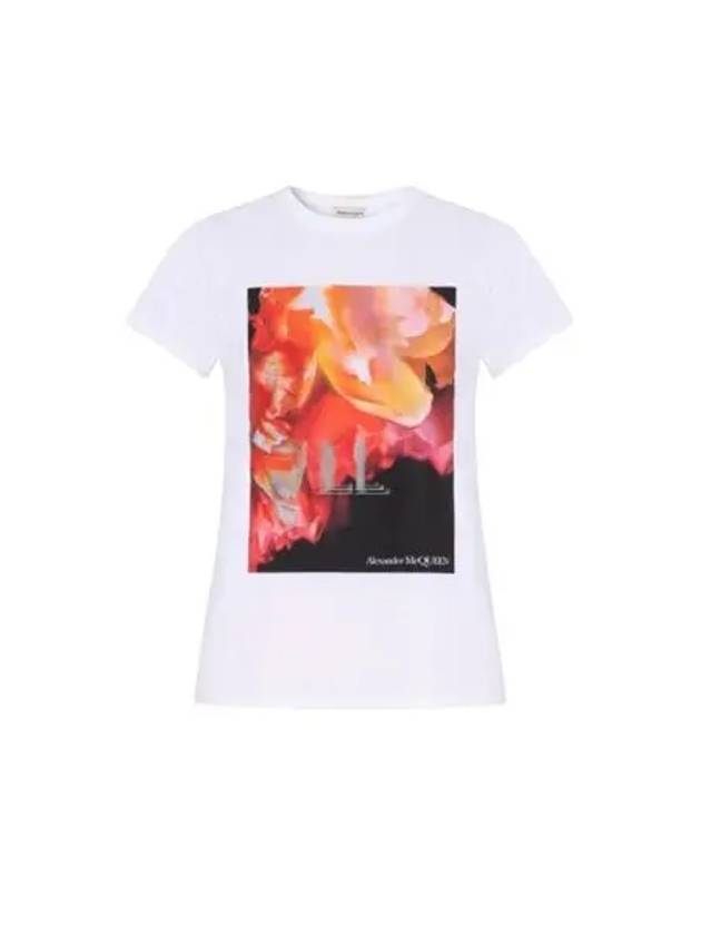 Graphic Printed Crewneck Short Sleeve T-Shirt White - ALEXANDER MCQUEEN - BALAAN 2