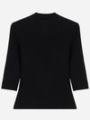 Women's Openwork Ribbed Top Knit Sweater Black MFPPU00586 - MAJE - BALAAN 1