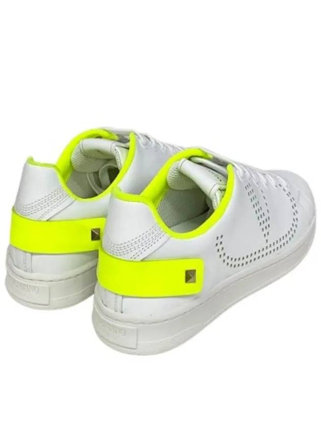 V Logo Low Top Sneakers White Lime - VALENTINO - BALAAN 6