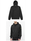 20FW 731560640 V0029 Zipper Pocket String Hood Black Men's Hoodie TJ - STONE ISLAND - BALAAN 4