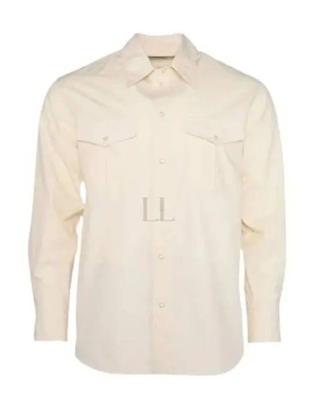 Western Poplin Long Sleeve Shirt Beige - LEMAIRE - BALAAN 2