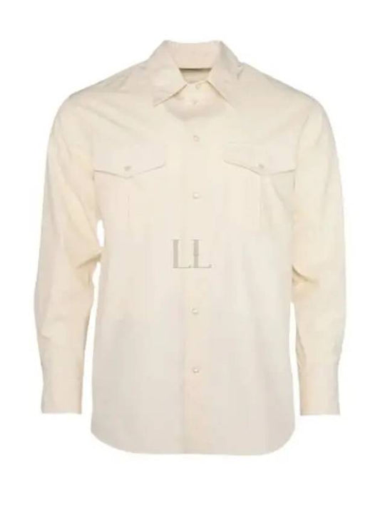 Western Poplin Long Sleeve Shirt Beige - LEMAIRE - BALAAN 2