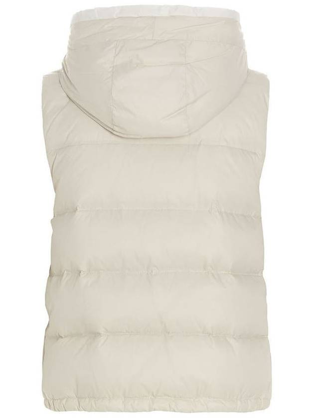 Women's Hooded Puffer Vest White - BRUNELLO CUCINELLI - BALAAN 3