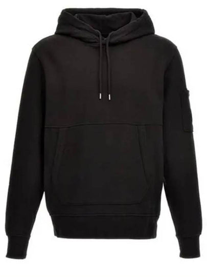 Brushed Emerized Diagonal Fleece Lens Hoodie Black - CP COMPANY - BALAAN 2