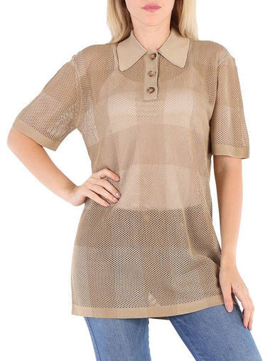 Burberry Ladies Honey Zadey Check Polo Shirt, Size X-Small - BURBERRY - BALAAN 1