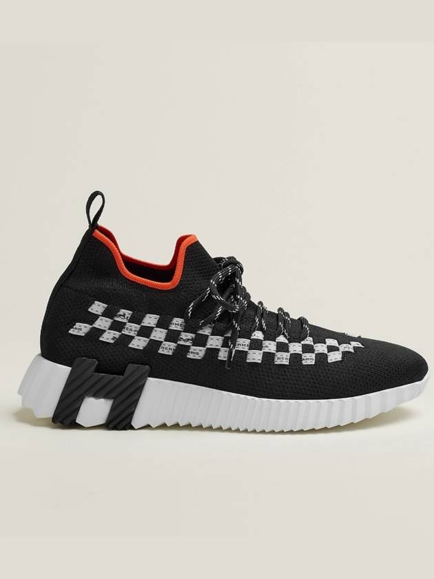 Flex Low Top Sneakers Noir Blanc - HERMES - BALAAN 3