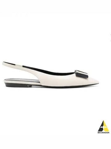 Women s Anais Slingback Flat Shoes Beige 654742 AAAOF - SAINT LAURENT - BALAAN 1