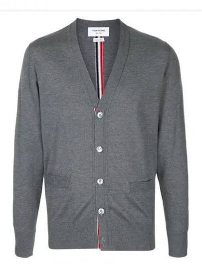 Men's Classic Three-Stripe Backstripe Wool Cardigan Grey - THOM BROWNE - BALAAN 2