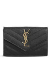 Monogram Envelope Small Half Wallet Black Gold - SAINT LAURENT - BALAAN 2