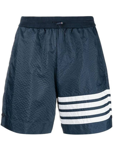 4 Bar Stripe Track Shorts Navy - THOM BROWNE - BALAAN 1