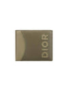 Compact Smooth Calfskin Half Wallet Khaki - DIOR - BALAAN 1