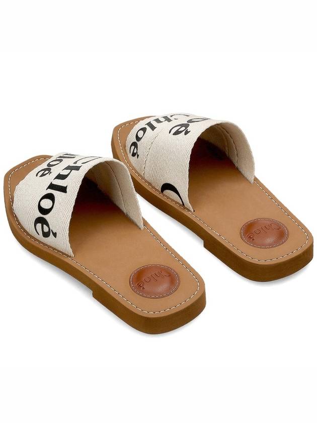 Woody Logo Flat Mule Slippers White - CHLOE - BALAAN 4