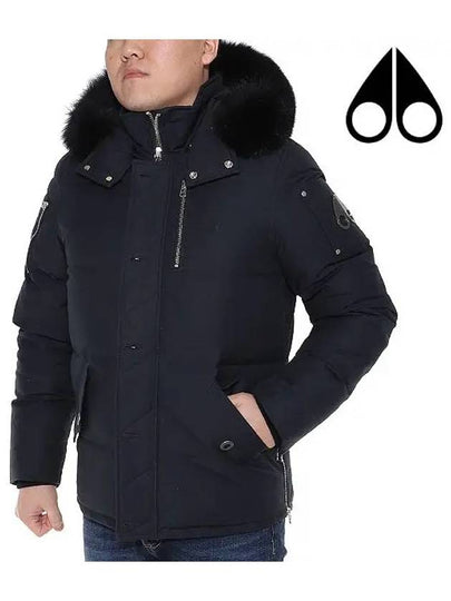 Threequarter Down Jacket Black Fox Fur Navy - MOOSE KNUCKLES - BALAAN 2