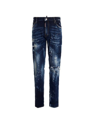 Snowboard Wash Skater Jeans Blue - DSQUARED2 - BALAAN.