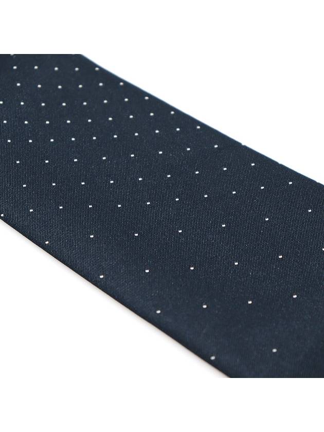 Navy polyester dot pattern tie - OSCAR DE LA RENTA - BALAAN 5