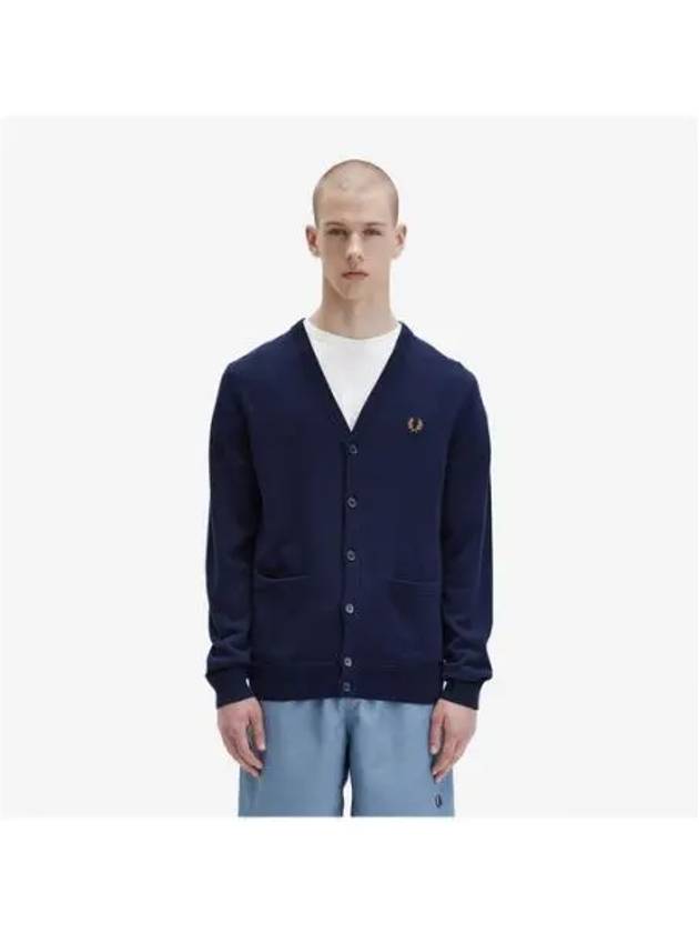 Fred Perry Baseline Classic Merino Wool Cardigan Navy AFPM2439551 795 - FRED PERRY - BALAAN 1