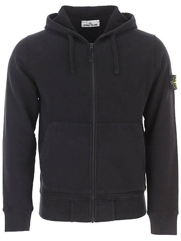 Wappen Logo Zip Up Hoodie Black - STONE ISLAND - BALAAN 1