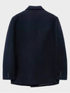 Heavy Wool Double Breasted Half Coat Navy - NOIRER - BALAAN 3