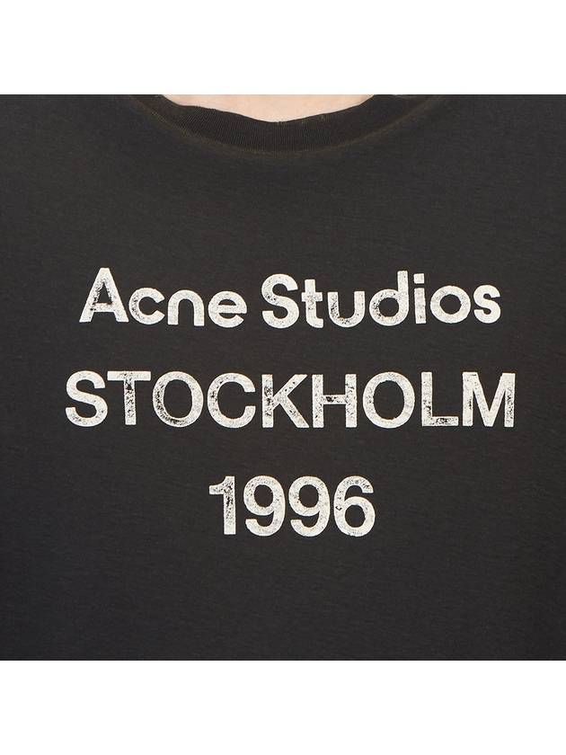 Logo Print Cotton Short Sleeve T-Shirt Fade Black - ACNE STUDIOS - BALAAN 9