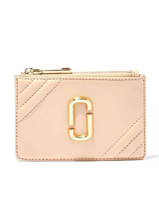 The Glam Shot Top Zipper Card Wallet Beige - MARC JACOBS - BALAAN 1