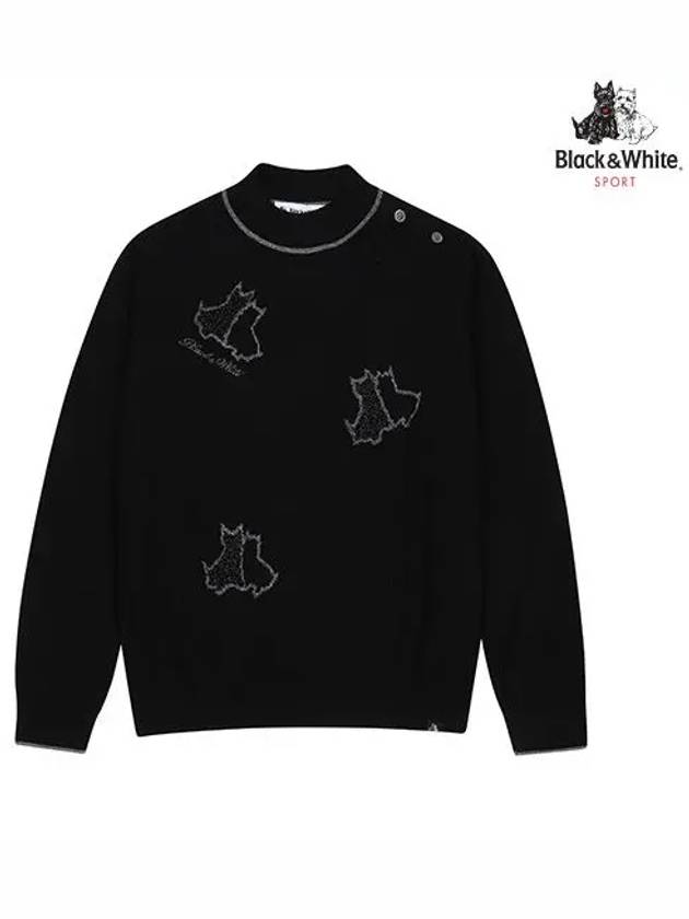 Women s Metal Terrier Point High Neck Sweater 2614LXKR BLACK - BLACK&WHITE - BALAAN 1