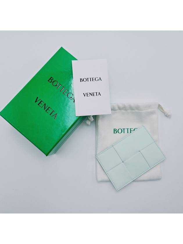 Intrecciato Leather Card Holder Light Green - BOTTEGA VENETA - BALAAN 4