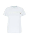 Embroidered Logo Cotton Short Sleeve T-Shirt Blue - MONCLER - BALAAN 2