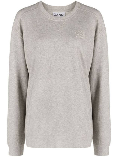 Women's Drop Shoulder Sweatshirt Grey Isoli - GANNI - BALAAN 1