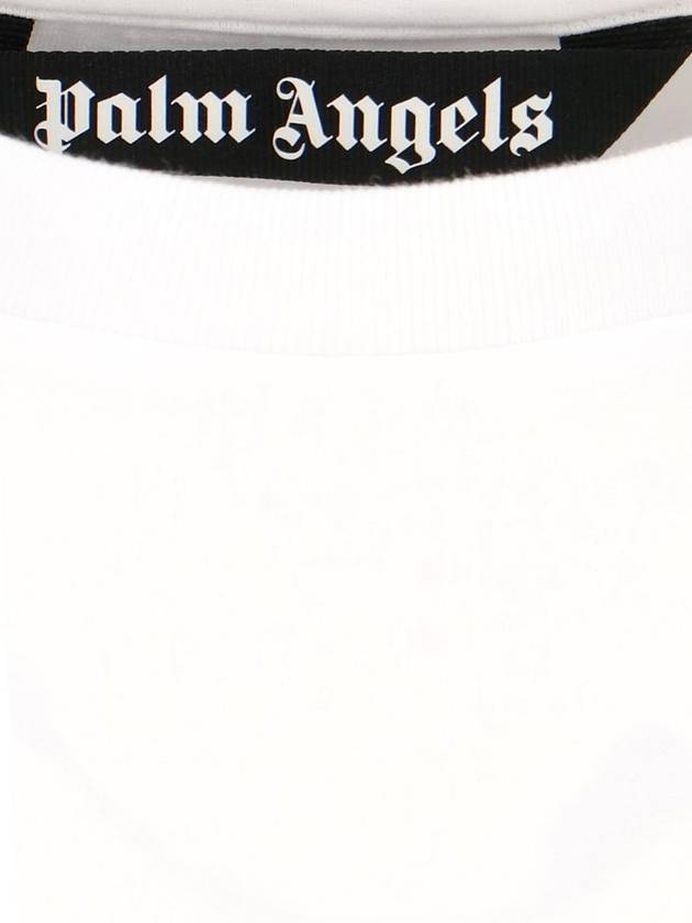 Men's Monogram Logo Print Short Sleeve T-Shirt White - PALM ANGELS - BALAAN 6